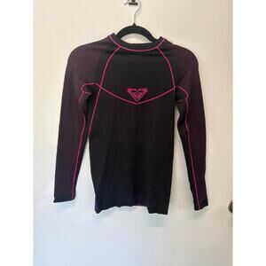 Roxy Size XS/S Black and Pink Long Sleeve Layering Top
